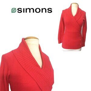 Twik Simons Shawl Collar fitted sweater M